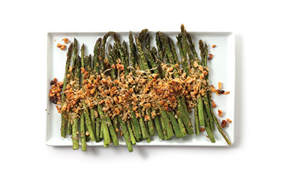 Italian Roasted Asparagus With Walnuts and Parmesan Cheese