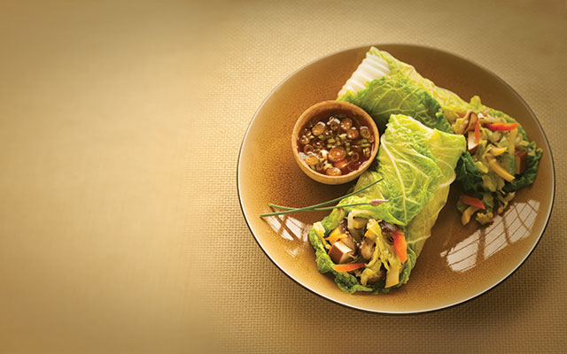 Tofu and Cabbage Spring Rolls