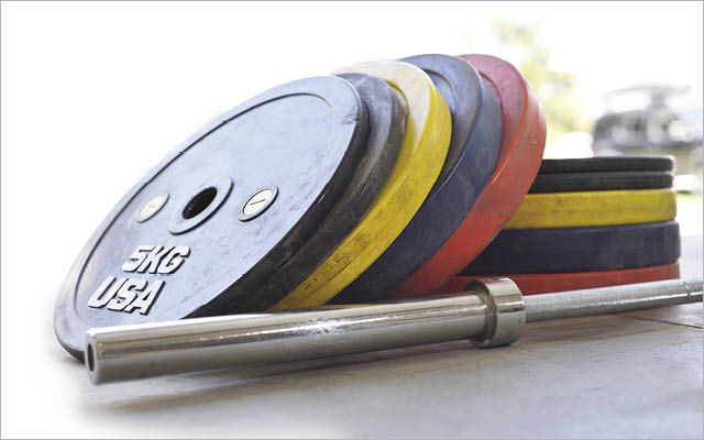weight plates and bar