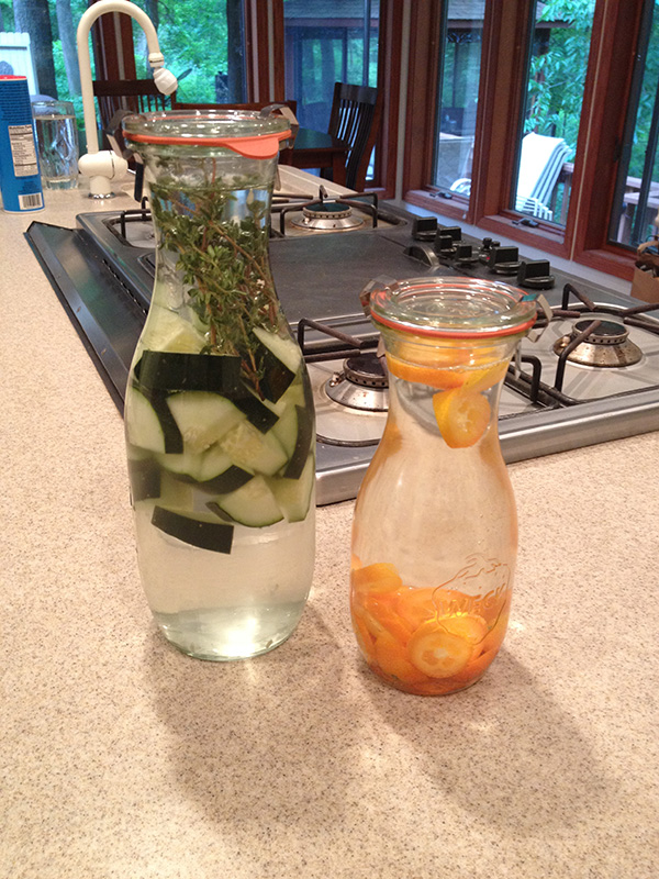 bottles of infused water