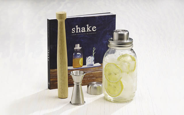 Shake book with cocktail items