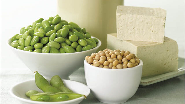 Edamame, tofu and soy beans