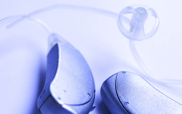 An atmospheric shot of hearing aids