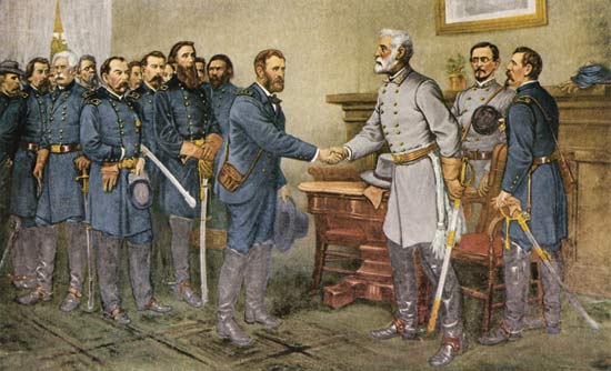 illustration U.S. Grant and Robert E. Lee