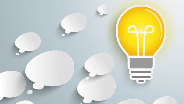 A paper-lightbulb illustration