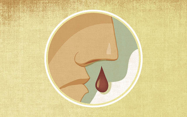 Drop of blood by nose illustration