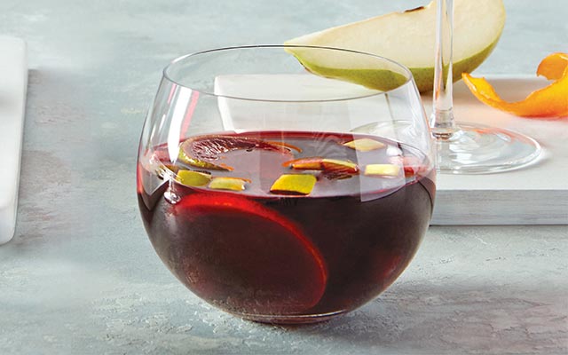 A glass of red sangria