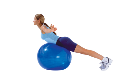 back extension on exercise ball