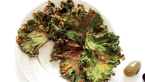A plate of kale chips