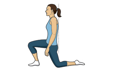 Proper alignment for a hip flexor stretch