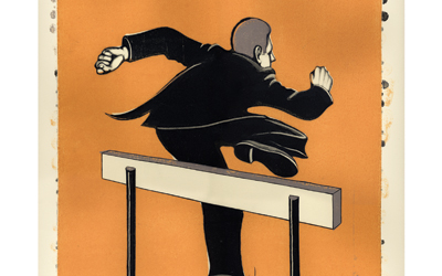 illustration man jumping hurdle