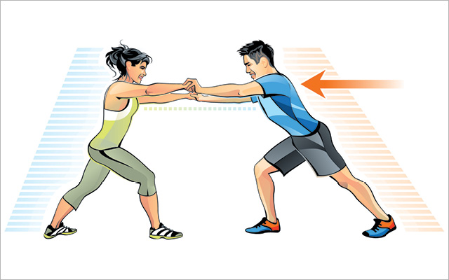 Partner workout illustration