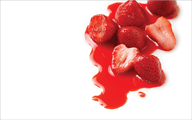 red berries in juice