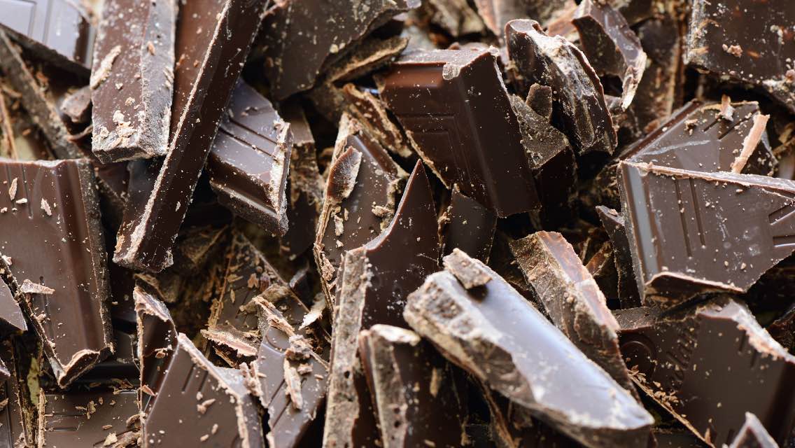 a close up of crushed dark chocolate