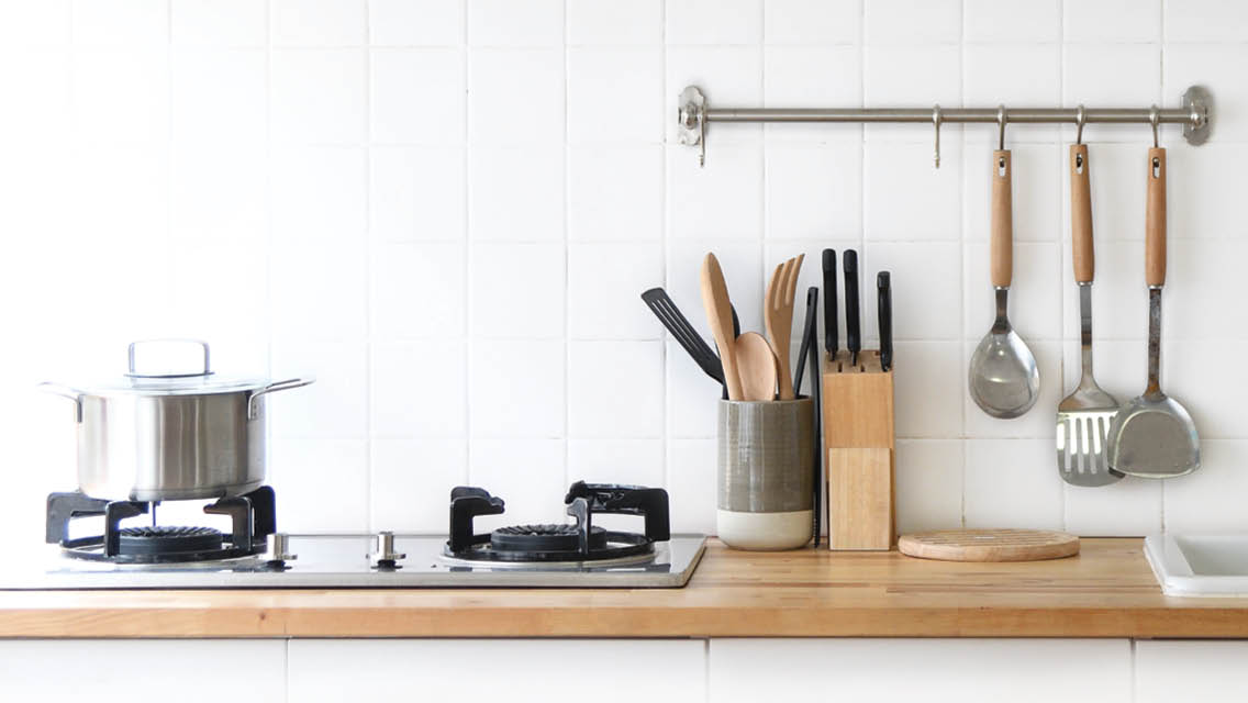 a minimal kitchen counter
