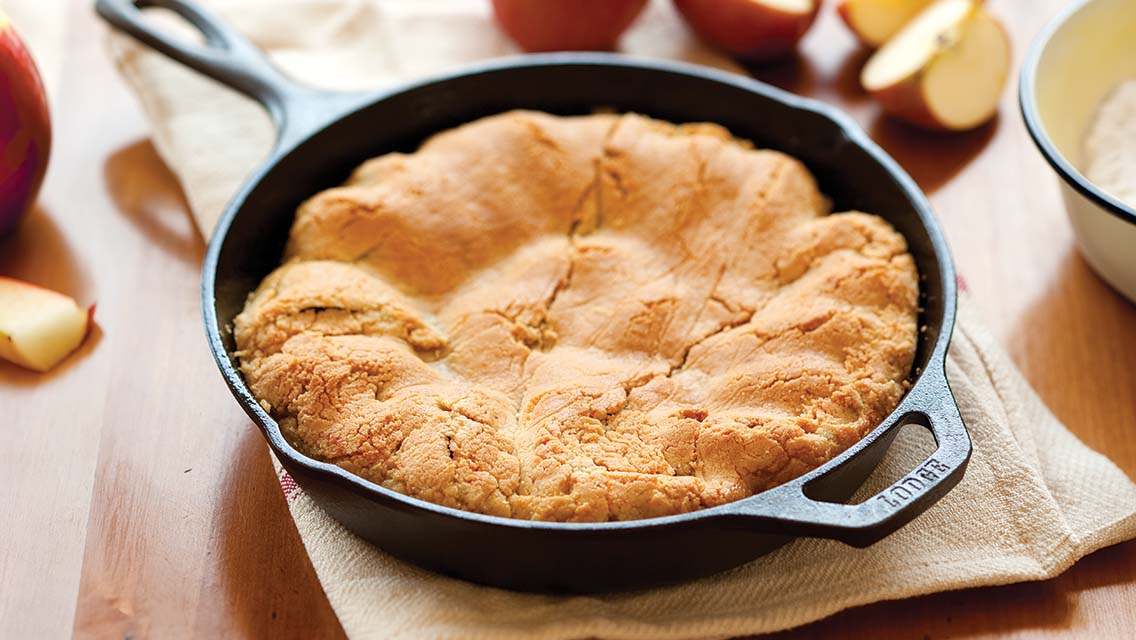 Cast-iron cooking is shown.