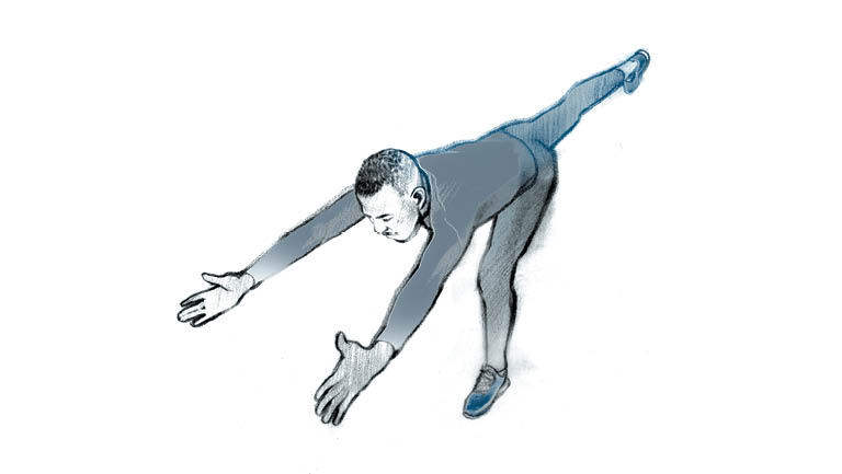 illustration of superman stiff leg deadlift