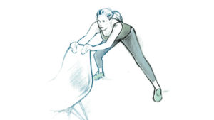illustration of standing adductor stretch