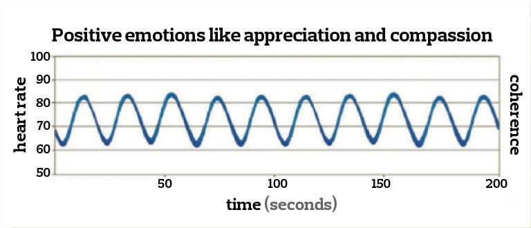 chart showing smooth waving lines of positive emotions