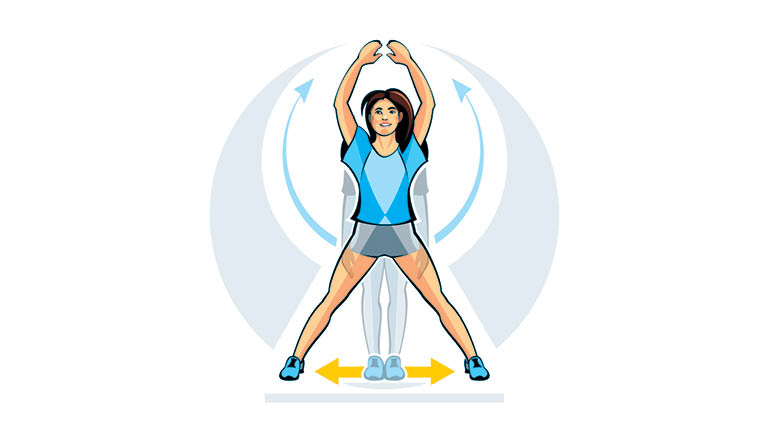 illustration of woman performing a jumping jack