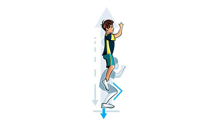 illustration of a boy performing squat jumps