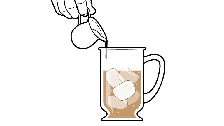 illustration of coffee cup with cold brewed coffee