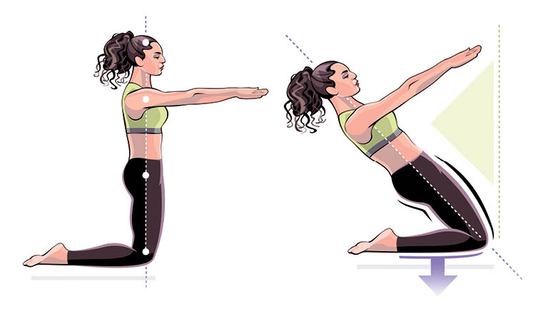 illustration of woman performing the thigh stretch