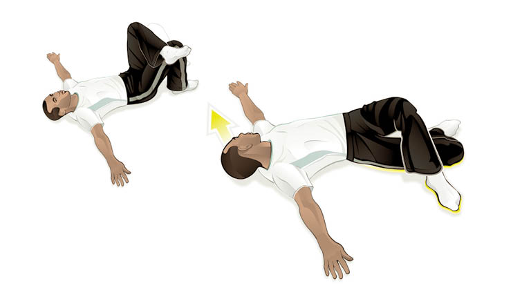 illustration crossover hip stretch