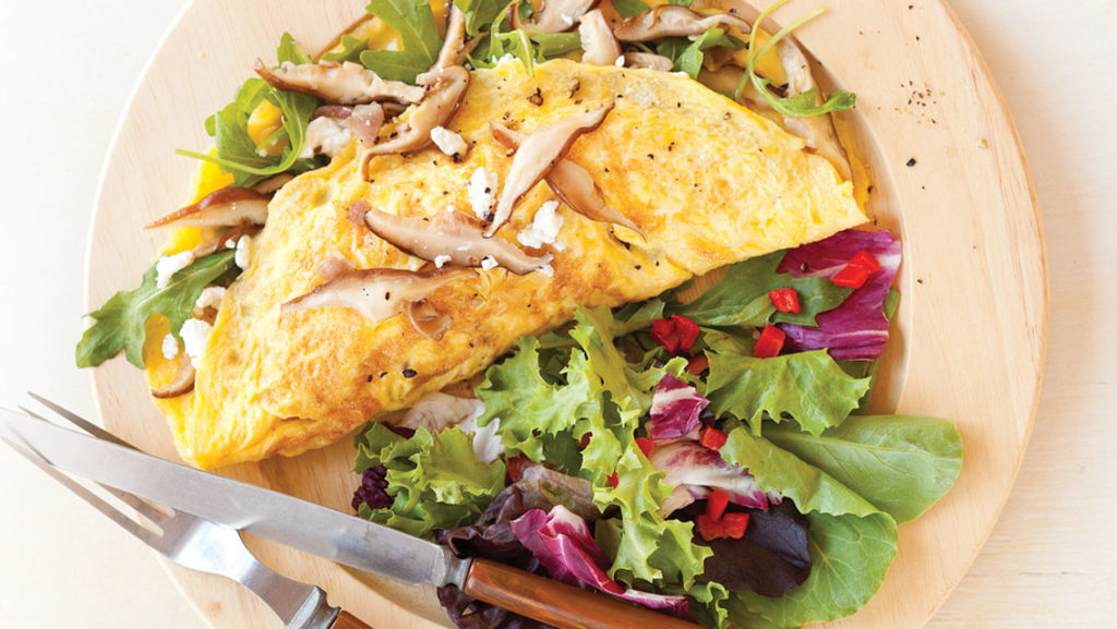 omelet with grilled mushrooms
