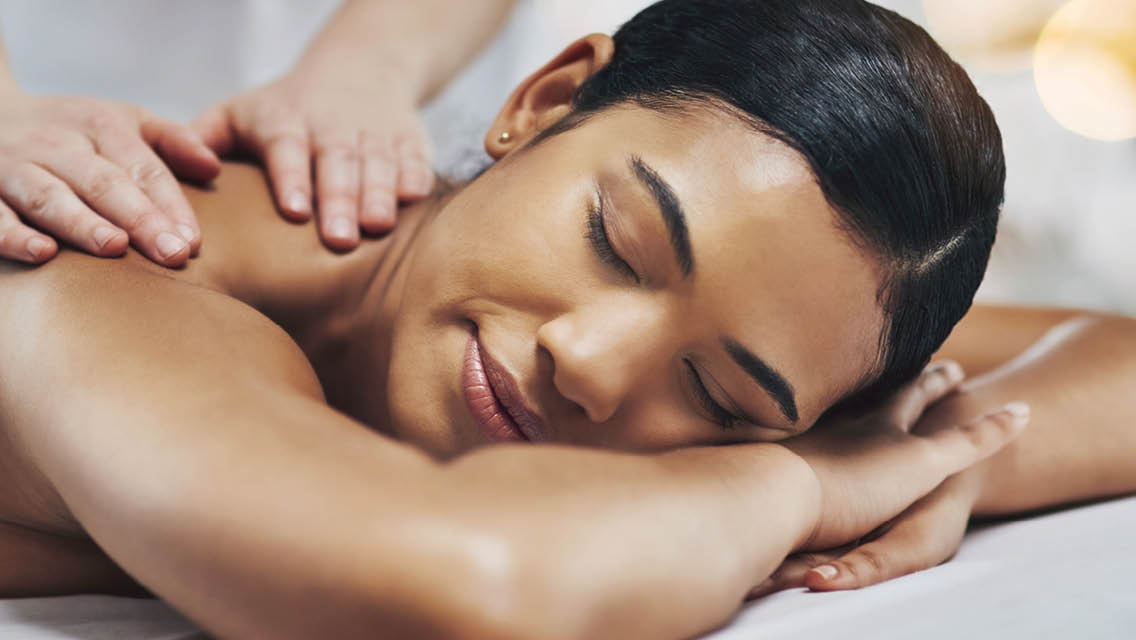 a woman receives a massage