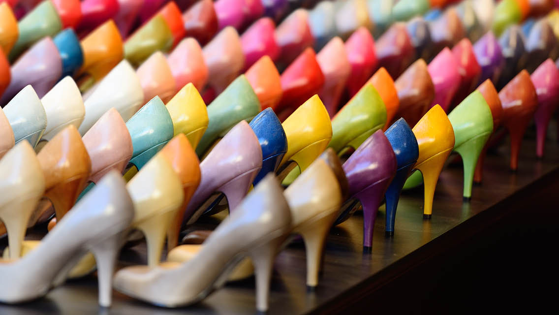 a array of colorful high heel shoes