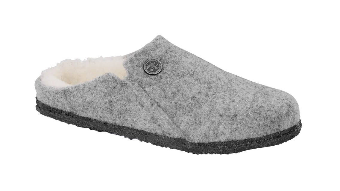 gray Birkenstock slipper