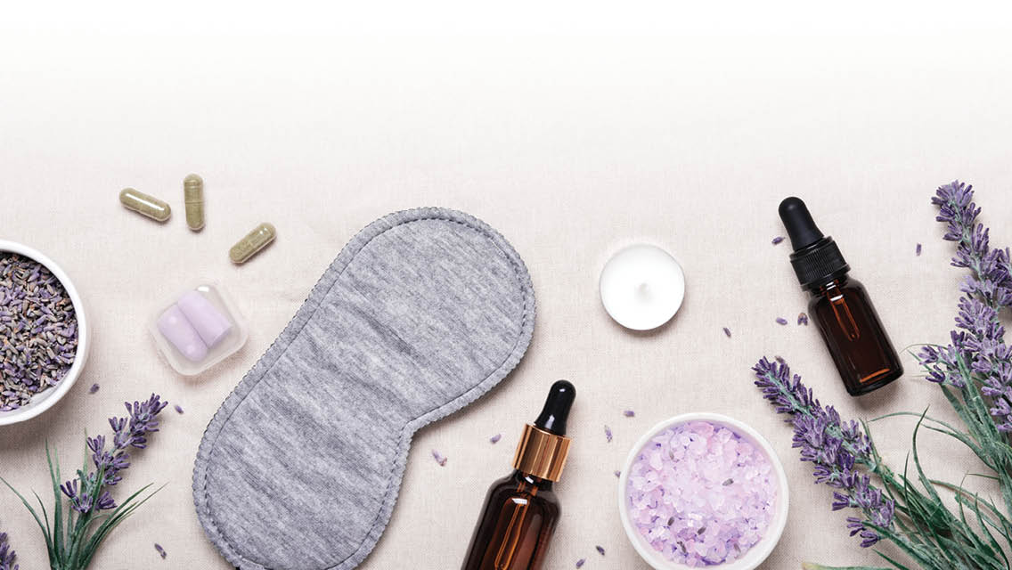 an eye mask, lavender, supplements and other natural sleep aids