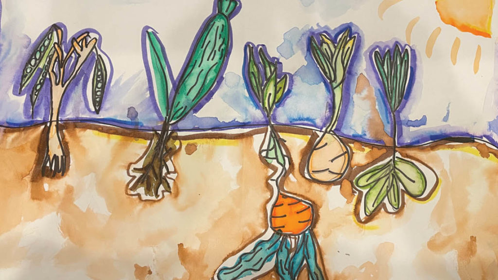 Lizzie's illustration of vegetables