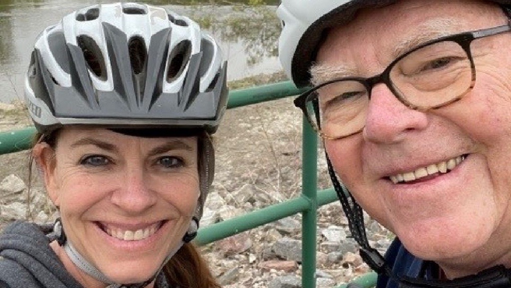Renee Main and her father, Greg, while out on a bike ride together.