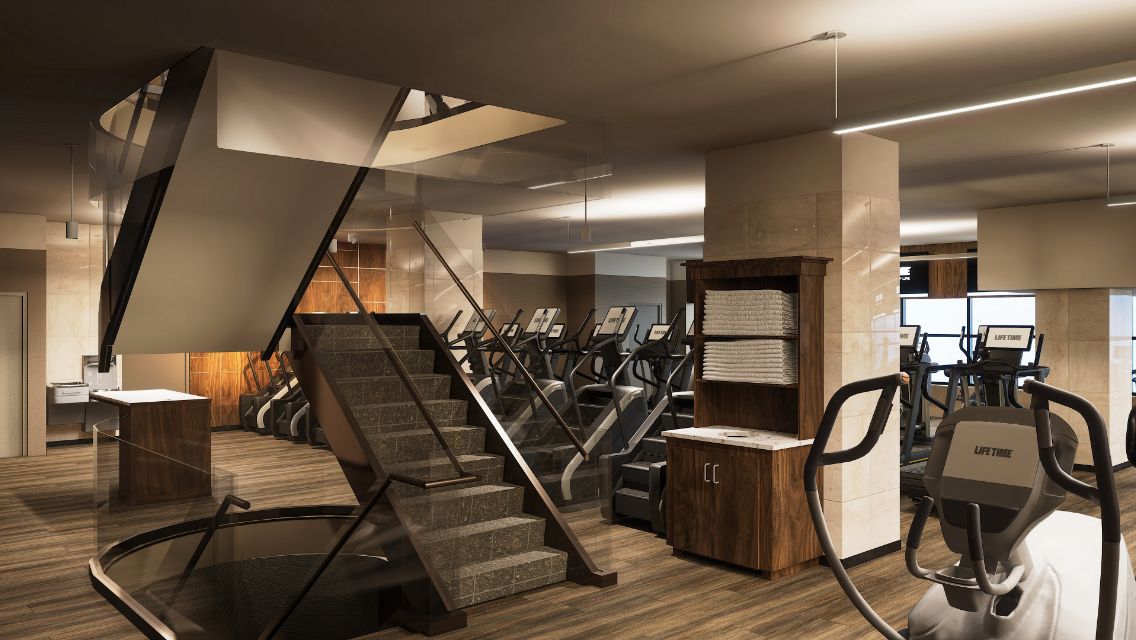 Midtown staircase and fitness floor