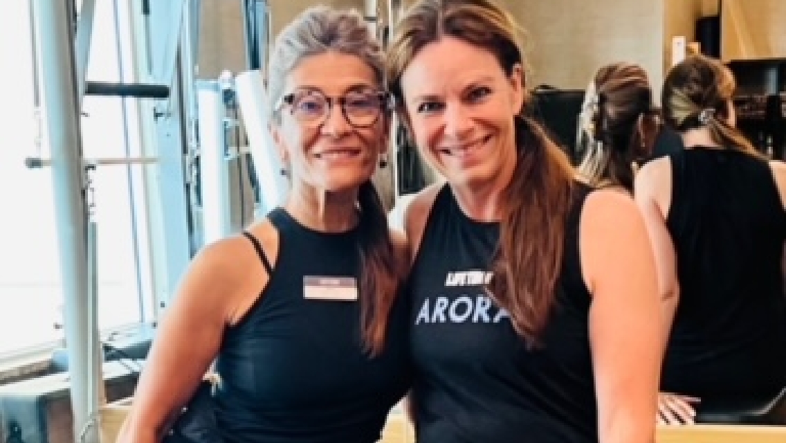 Renee Main and her Pilates instructor, Mitra.