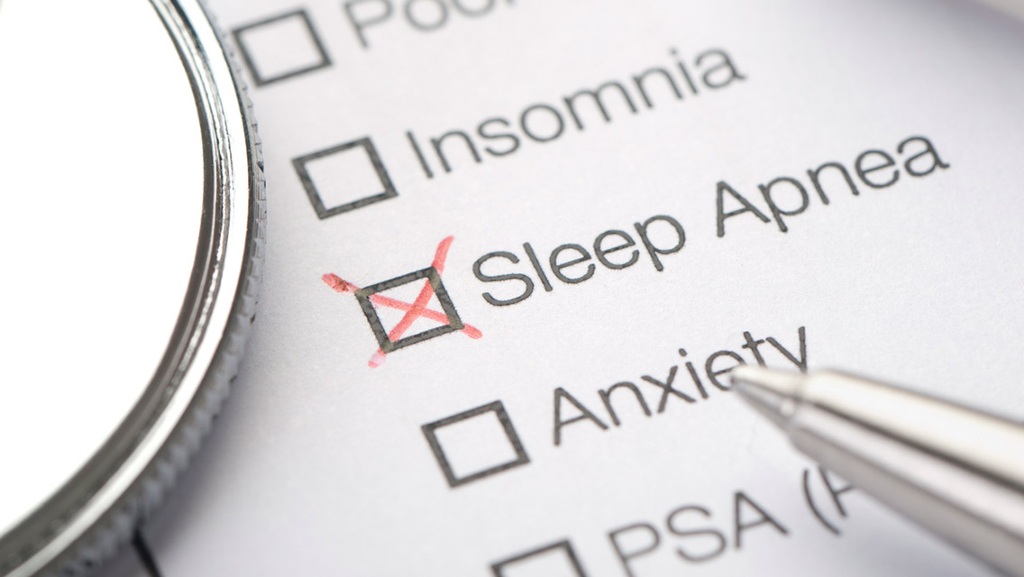 a checklist with sleep apnea checked
