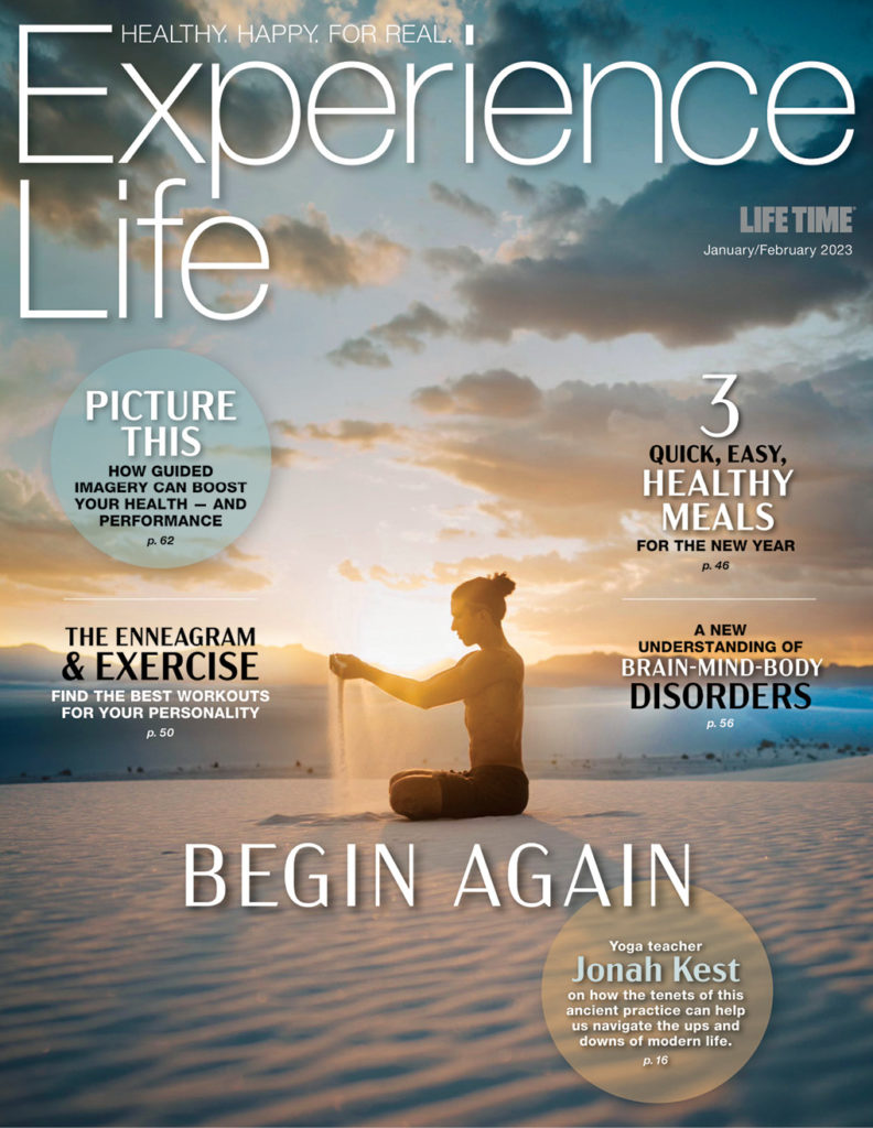 the January/February 2023 cover of experience life with Jonah Kest