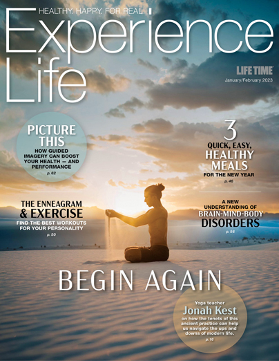 Jonah Kest on the cover of Experience Life magazine Jan/Feb 2023