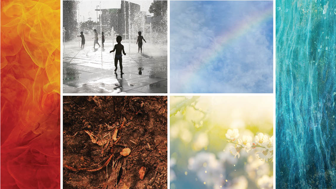 collage of climate related photos