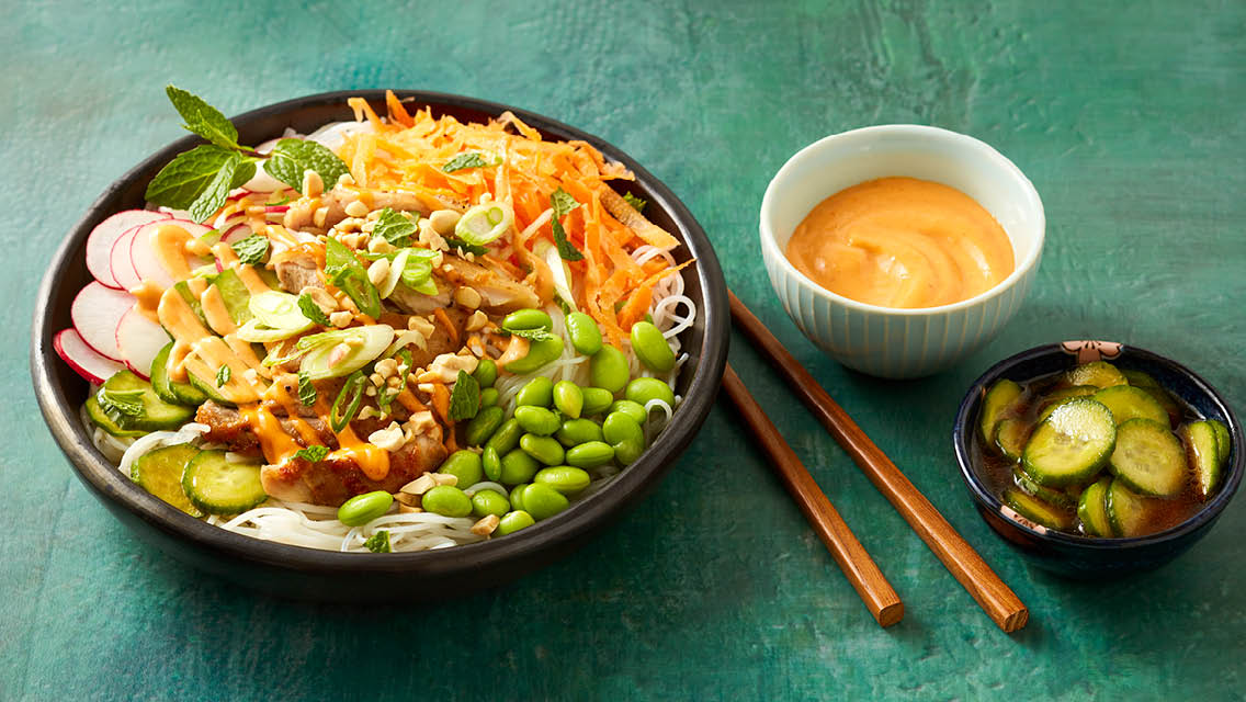 a deconstructed spring roll salad