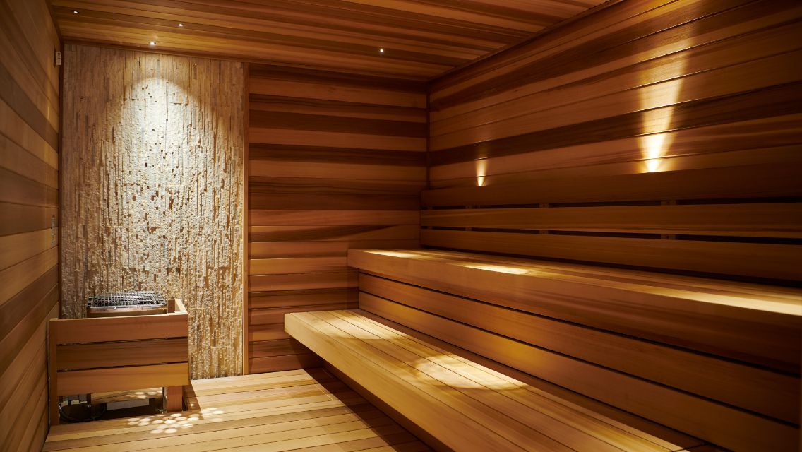 inside of a sauna