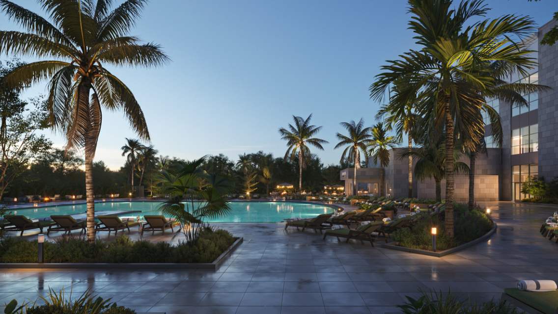 outdoor pool at life time miami