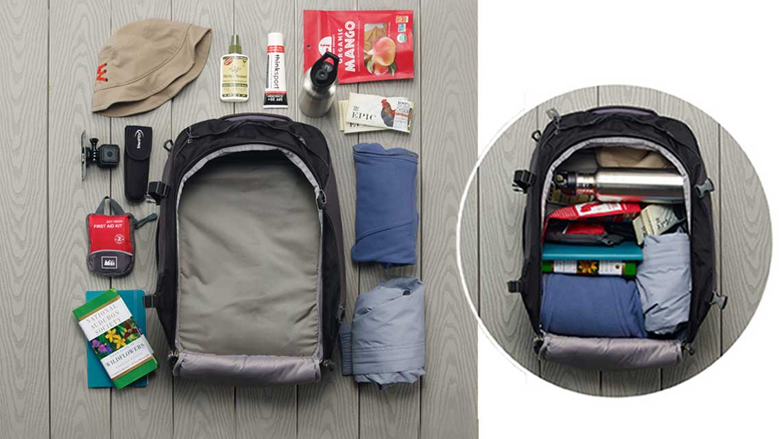 packing a backpack for hiking and camping