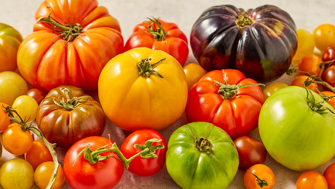 a variety of fresh tomatoes