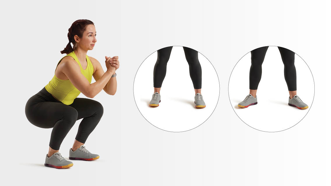 squat with alternating toe position