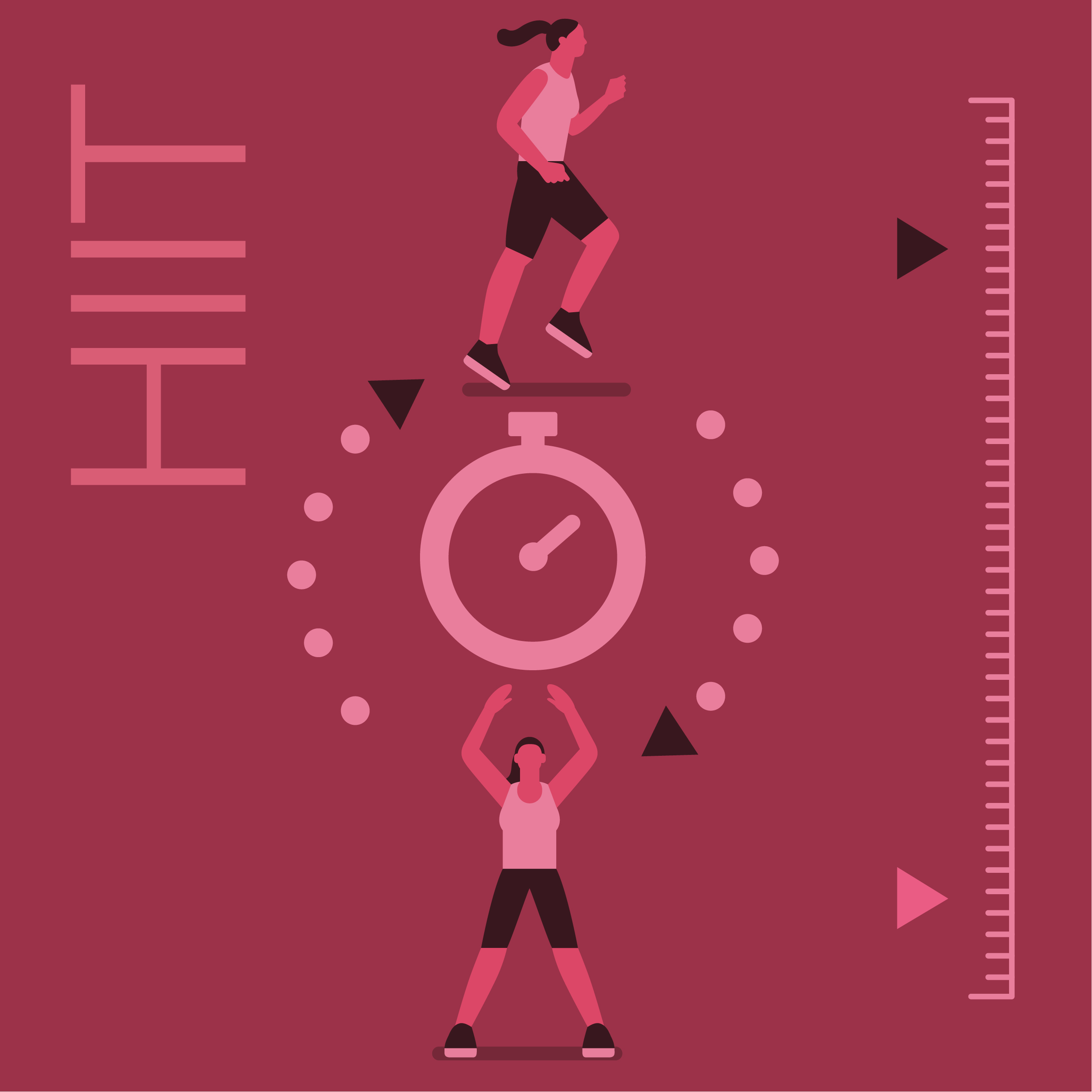 Experience Life's December fitness program illustration: HIIT