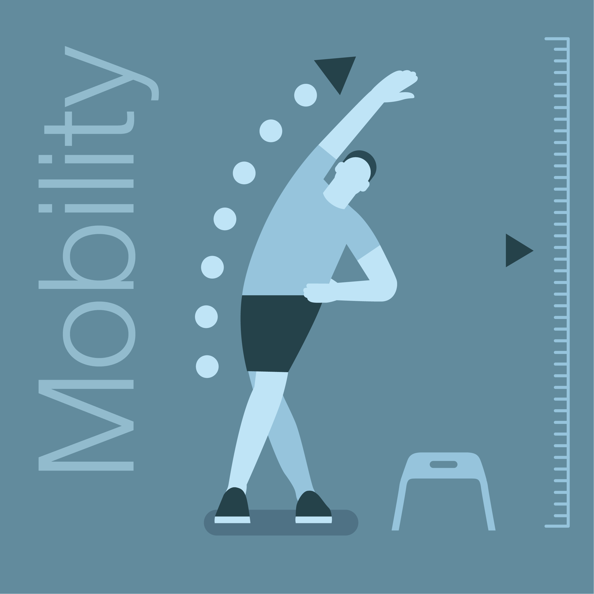 Experience Life's December fitness program illustration: Mobility Day