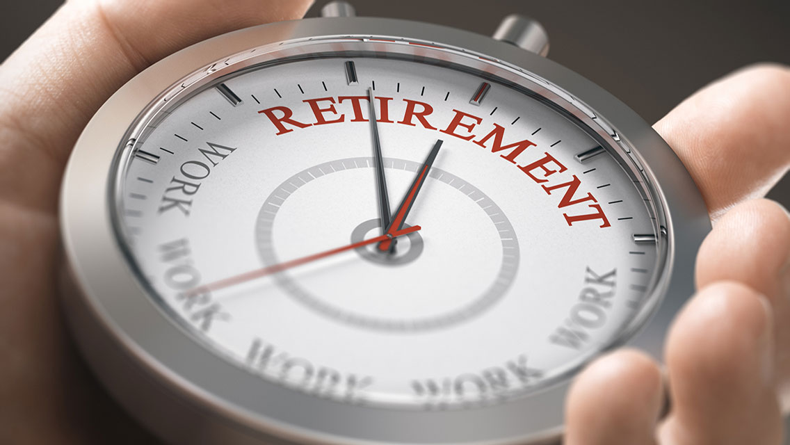 a stop watch with the word retirement